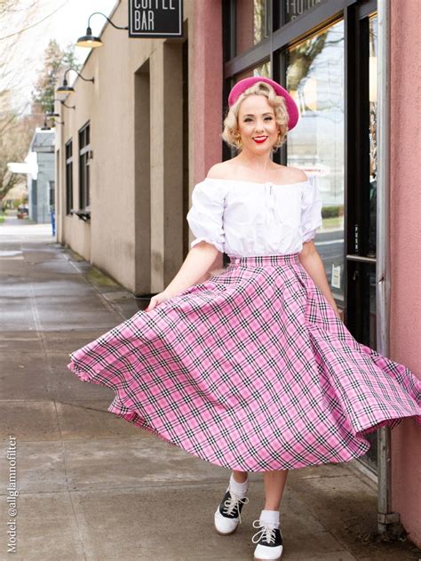 1950s Circle Skirt Bubblegum Tartan From Vivien Of Holloway