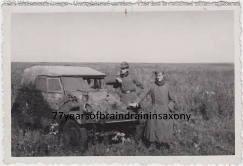 Foto Wehrmacht Panzer Soldaten Gebirgsj Ger Mit Vw K Belwagen Typ