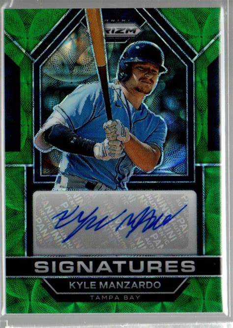 2023 Panini Prizm Signatures Prizm Green Scope 73 Kyle Manzardo Auto