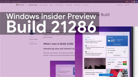 Windows 10 Insider Preview 21286 Youtube