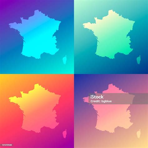 Ilustración De Francia Mapas Con Gradientes De Colores Moda Fondo Y Más