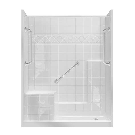 Laurel Mountain Luttrell One Shower White 77-in x 33-in 33-in x 60-in One-piece Shower Kit with ...