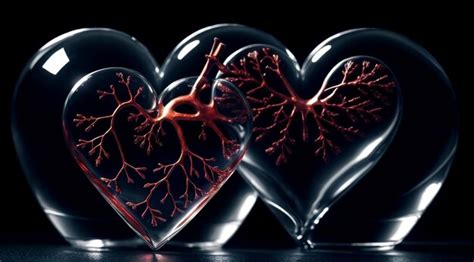 Premium Ai Image Anatomical Human Heart Made Of Glass In Dark Background