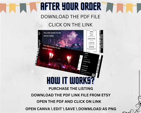 Editable Concert Ticket Canva Template Printable Event - Etsy