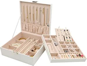 ProCase Jewellery Box Organiser Large Jewellery Boxes With 2 Tiers