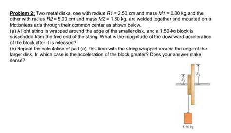 Solved Two Metal Disks One With Radius R1 2 50 Cm And Chegg