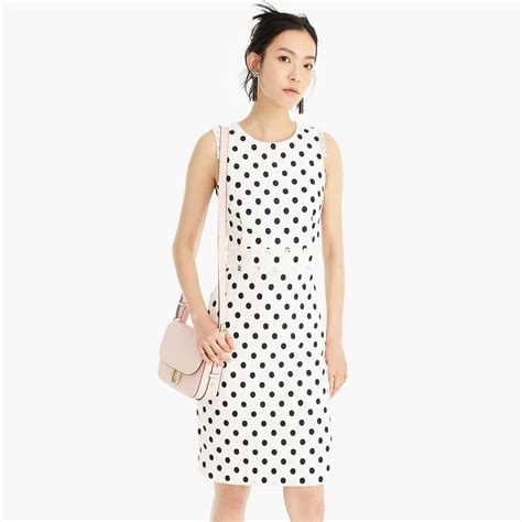 Sheath Dress In Spotted Tweed Womens Suiting Jcrew Dresses