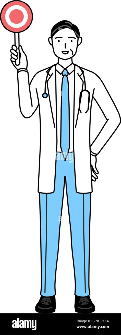 Male Doctor In White Coats With Stethoscopes Senior Middle Aged