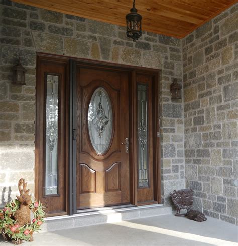 Beautiful Wood Grain Fiberglass Front Entry Single Door With Double