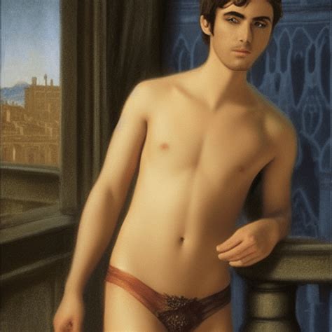 Handsome Mona Lisa Shirtless Man Creative Fabrica