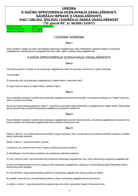 PDF UREDBA O NAČINU SPROVOĐENJA OCENJIVANJA 3 vrstu odnosno