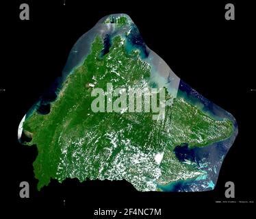 Sabah State Of Malaysia High Resolution Satellite Map Corner