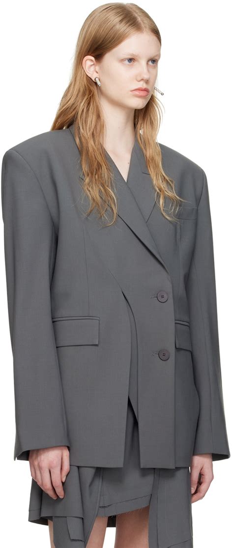 Ottolinger SSENSE Work Capsule Gray Double Breasted Blazer Ottolinger