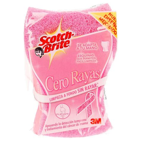 Fibra Esponja Scotch Brite Cero Rayas Rosa U