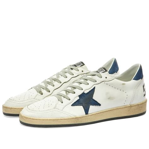 Golden Goose Ball Star Leather Sneaker White Navy END