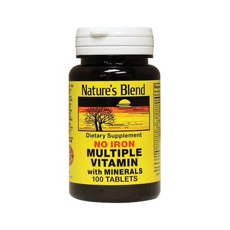 Nature S Blend Multiple Vitamin With Minerals No Iron 100 Tabs Swanson®