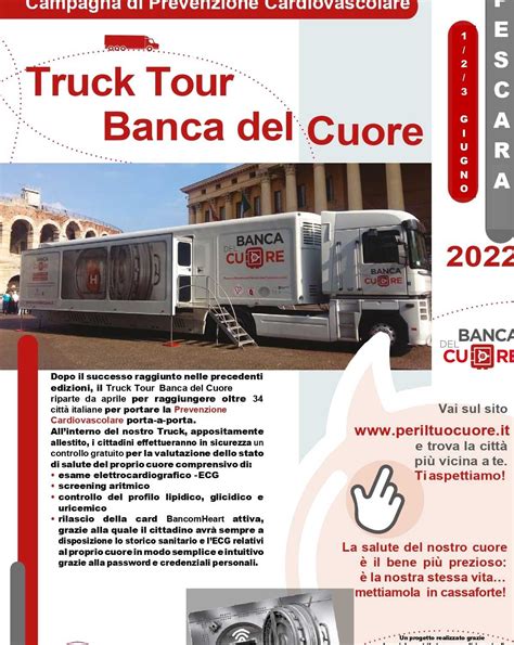 A Pescara Screening Cardiologico Gratuito Truck Tour Banca Del Cuore