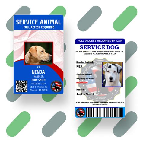 Service Dog Id Card Templates And Badge Maker Idcreator