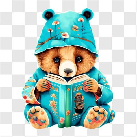 Download Teddy Bear Reading A Book In Nature Png Online Creative Fabrica