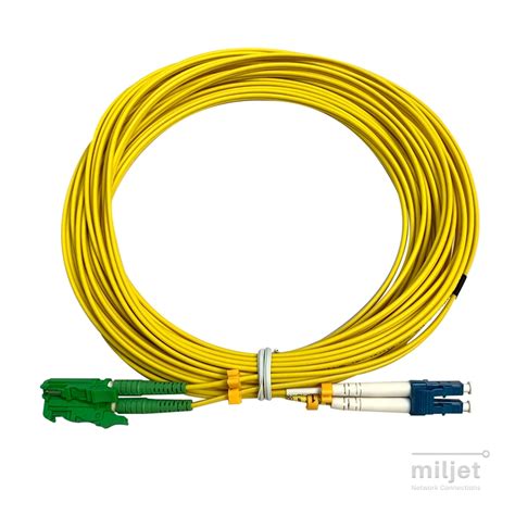 Cordão Óptico 10m E2000 APC LC UPC SM 9 125 OS2 Duplex 2 0mm LSZH