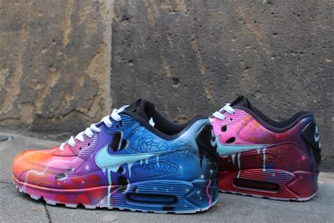 Nike Air Max 90 Blue Galaxy Style Painted Custom Shoes Sneaker Etsy