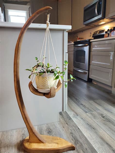 Hanging Plant Stand Plant Stand Plant Basket Wood Plant - Etsy