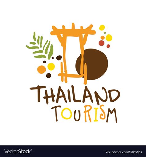 Thailand tourism logo template hand drawn Vector Image