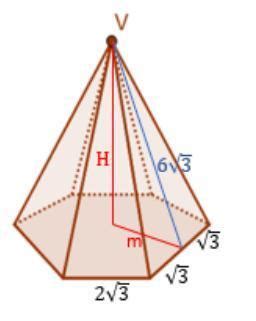 Numa Pir Mide Hexagonal Regular Em Que A Aresta Da Base Cm E O