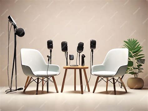 Premium Photo | Intimate Podcast and Interview Setting with Two Chairs