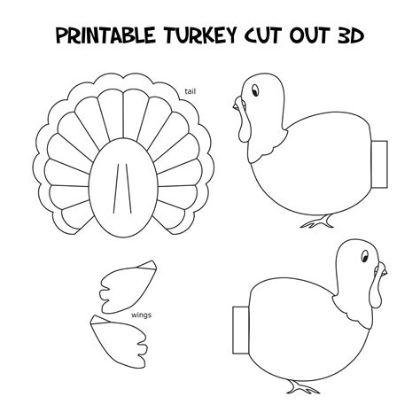 Printable Turkey Template Cut Outs