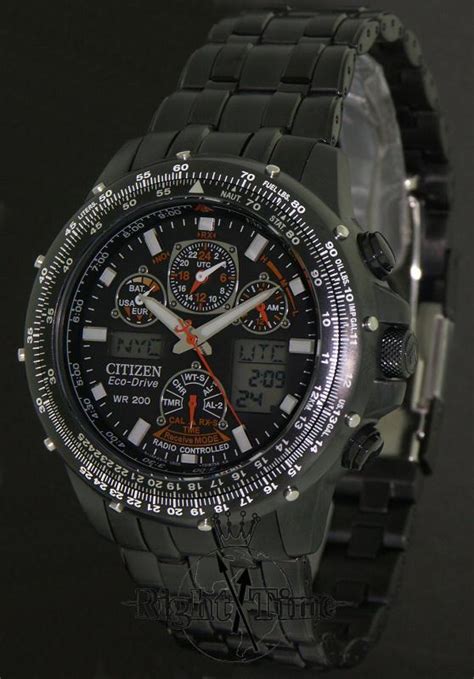 Skyhawk A T Flight Chrono Blac Jy0005 50e Citizen Atomic Radio