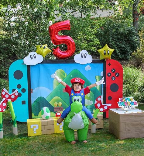 Diy Nintendo Switch Party Backdrop Super Mario Birthday Party Mario