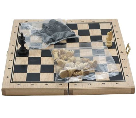 Coffret Jeu d échecs pliant complet en bois échiquier et pions français