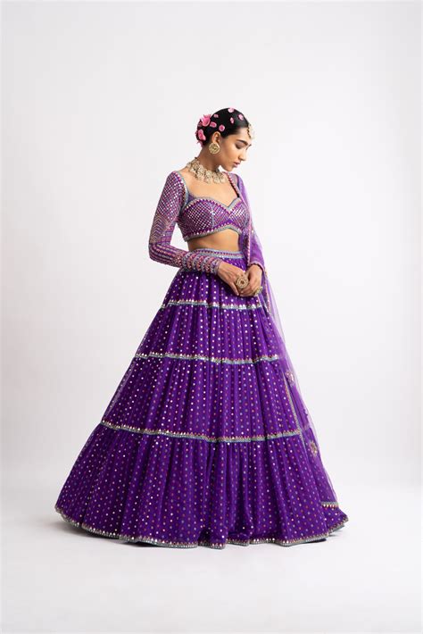 Vvani Vats Purple Multi Tier Multi Color Lehenga Set Nikaza Asian Couture