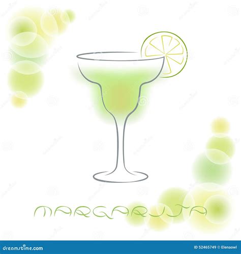 Silueta Del Cóctel Del Alcohol Margarita Ilustración Del Vector