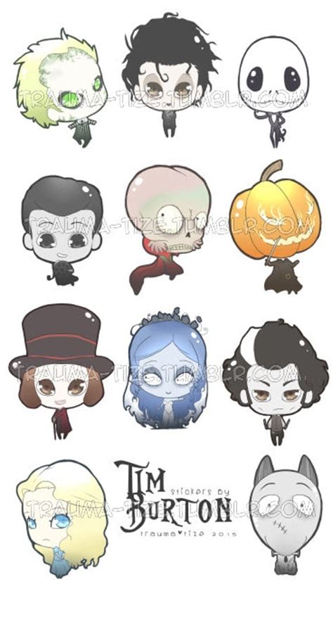 Items Similar To Tim Burton Stickers On Etsy