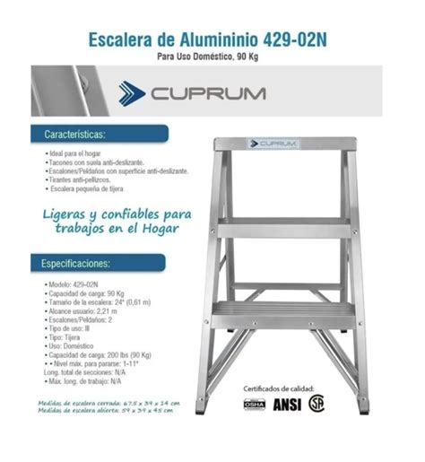 Escalera De Aluminio Cuprum N De Kg Dom Stica N