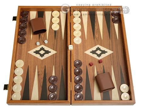 19-inch Wood Backgammon Set - Walnut with Printed Field - Wooden ...