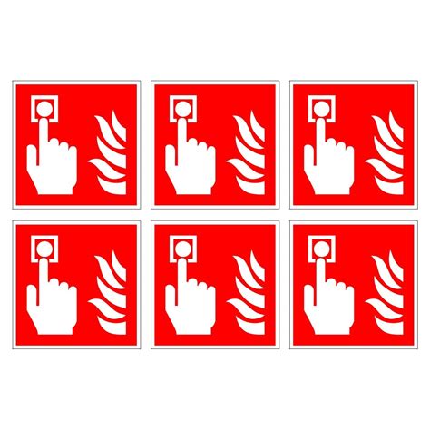 Buy Fire Alarm Call Point Symbol Safety Sign Pack Set Of 6 Size