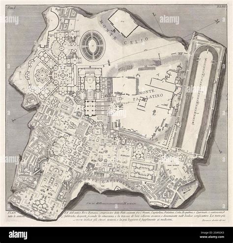 Floor plan of the Roman Forum; Pianta Dell'Antico Foro Romano ...