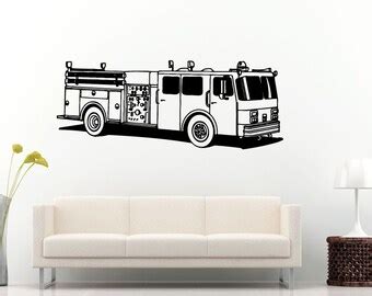 Firetruck wall decal | Etsy