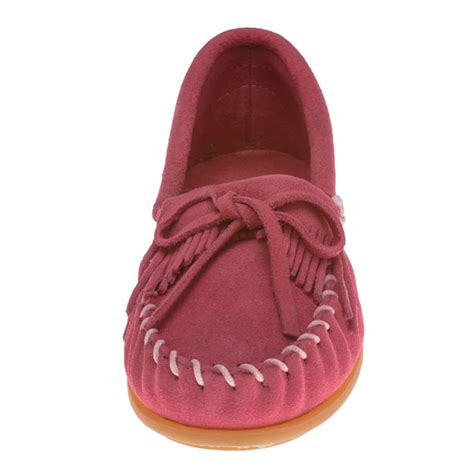 Minnetonka Moccasins 2405 Childrens Kilty Moccasin Hot Pink Suede