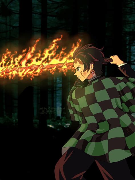 Tanjiro Kamado Fire Wallpaper