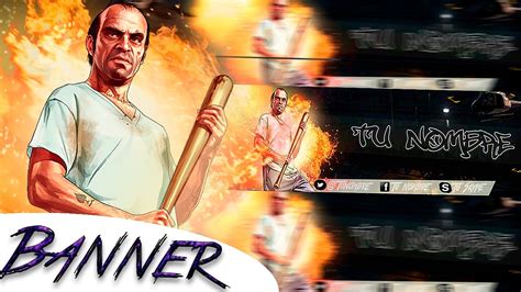 Banner Editable De Gta 5 2d Para Youtube Photoshop Cs6 Y Cc Youtube