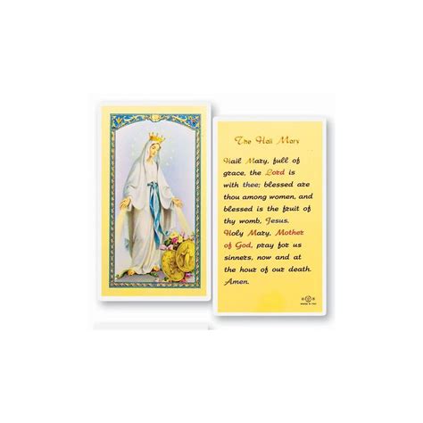 The Hail Mary Prayer Our Lady Of Grace Holy Card