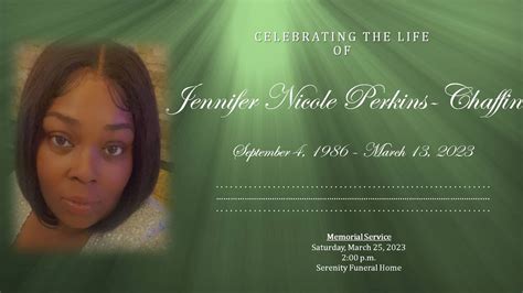 Jennifer Perkins Funeral Service Youtube