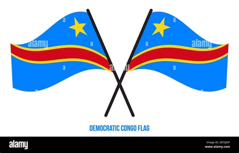 Democratic Congo Flag Waving Vector Illustration On White Background