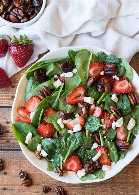 Strawberry Spinach Salad with Candied Pecans - I Wash You Dry