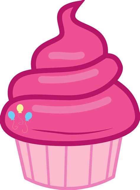 A Pink Cupcake With Icing And Balloons On Its Top Is Shown