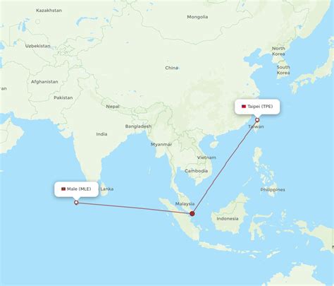 All Flight Routes From Male To Taipei MLE To TPE Flight Routes